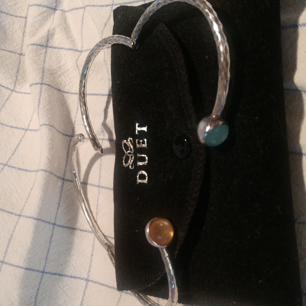 Ippolita Silver Bracelets with greenish blue and peachy Stones - Picture 8 of 15